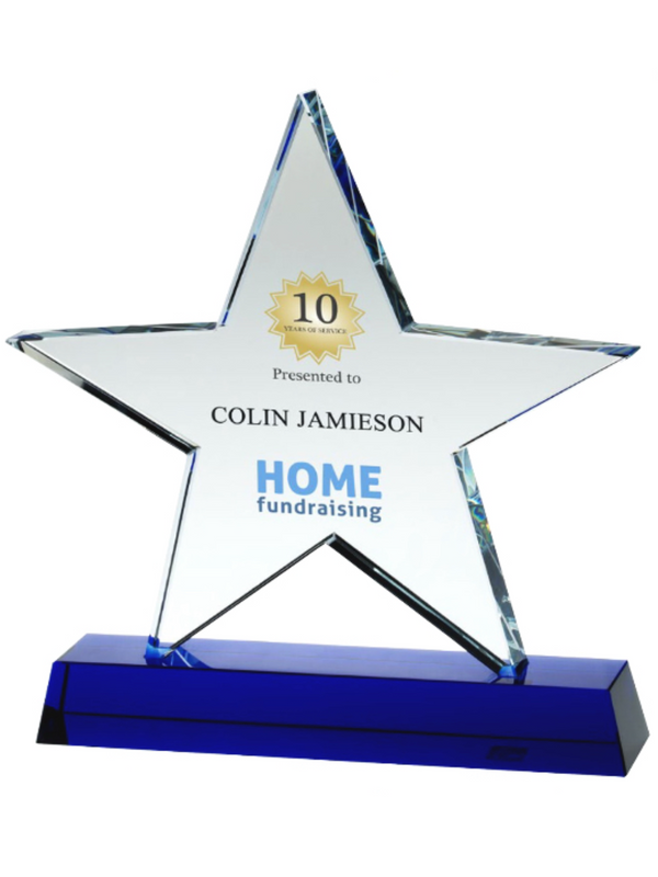 Premier Glass Blue-Based Star Award - CR4